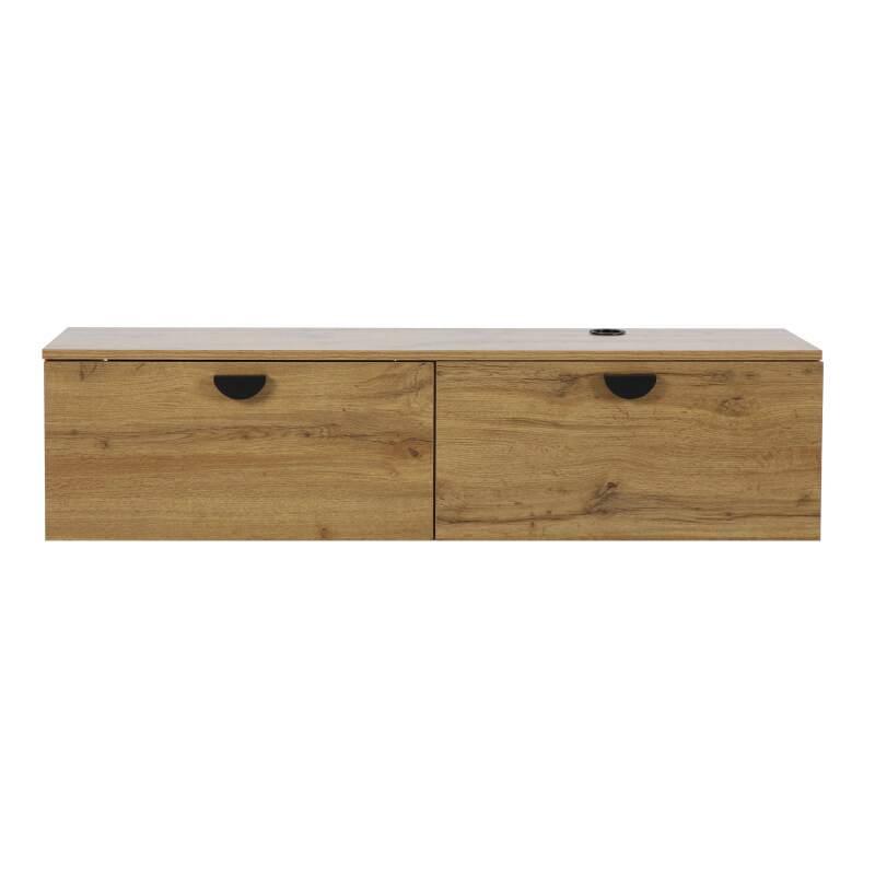 Hängendes TV-Möbel, Holzoptik, 120 cm, industrielles Stil  