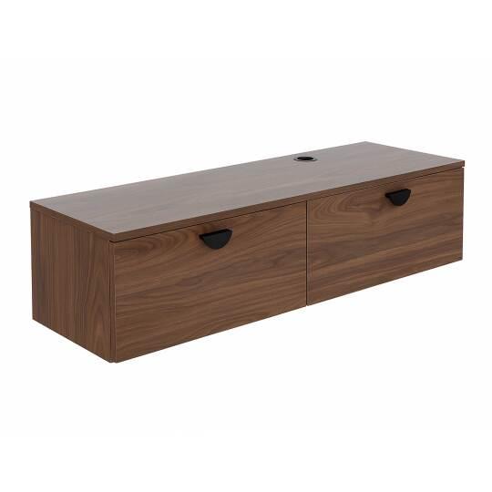 Hängendes TV-Möbel, Holzoptik, 120 cm, industrielles Stil