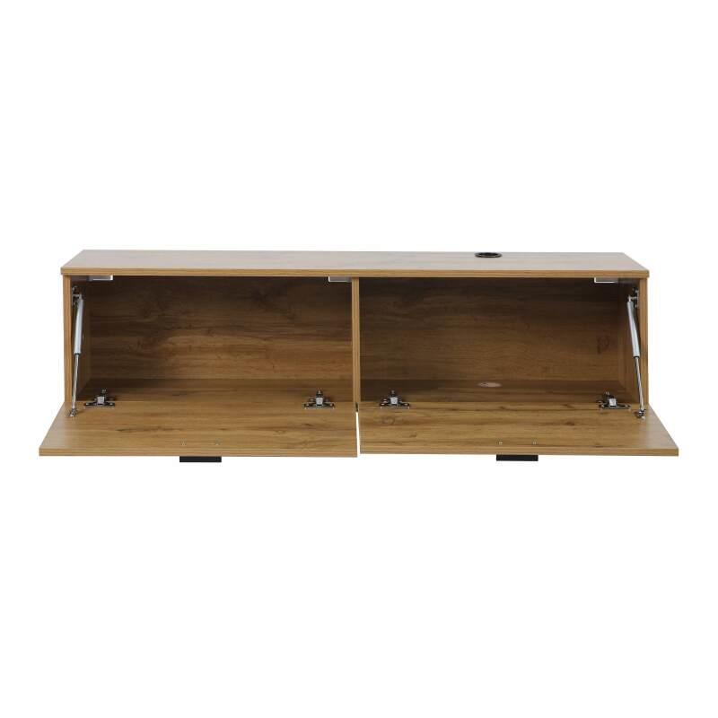Hängendes TV-Möbel, Holzoptik, 120 cm, industrielles Stil  