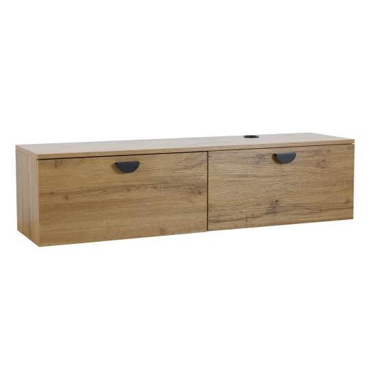 Hängendes Lowboard in Holzoptik, 120 cm, industrieller Stil | Oviala