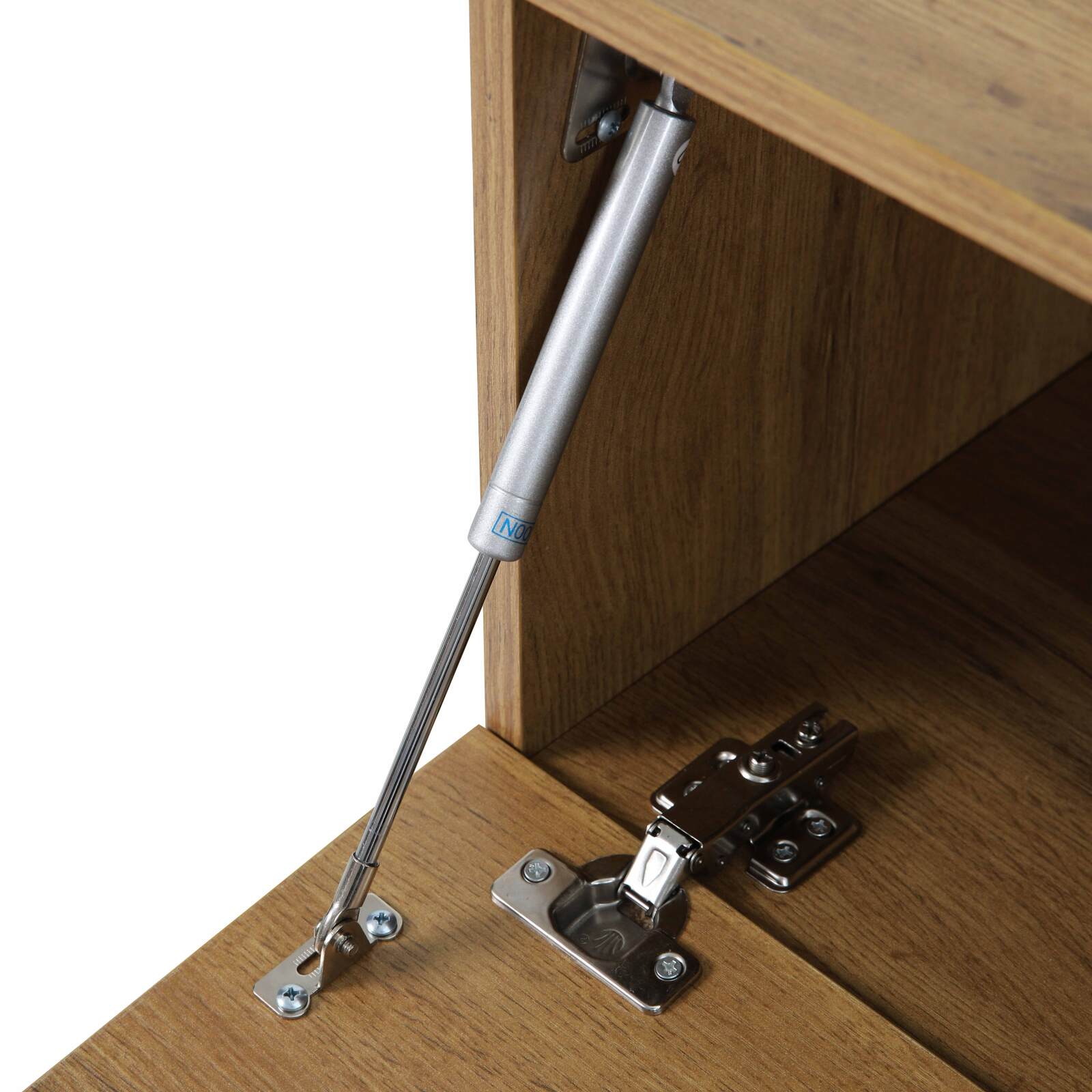 Hängendes TV-Möbel, Holzoptik, 160 cm, industrielles Stil