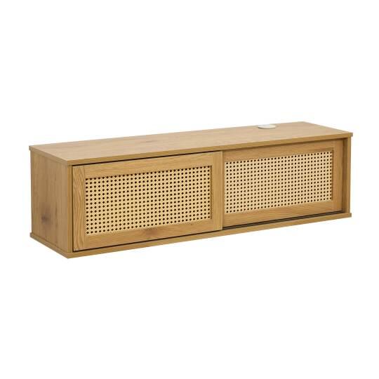 Hängendes TV-Möbel, heller Holzoptik,108 cm, Bohème-Stil