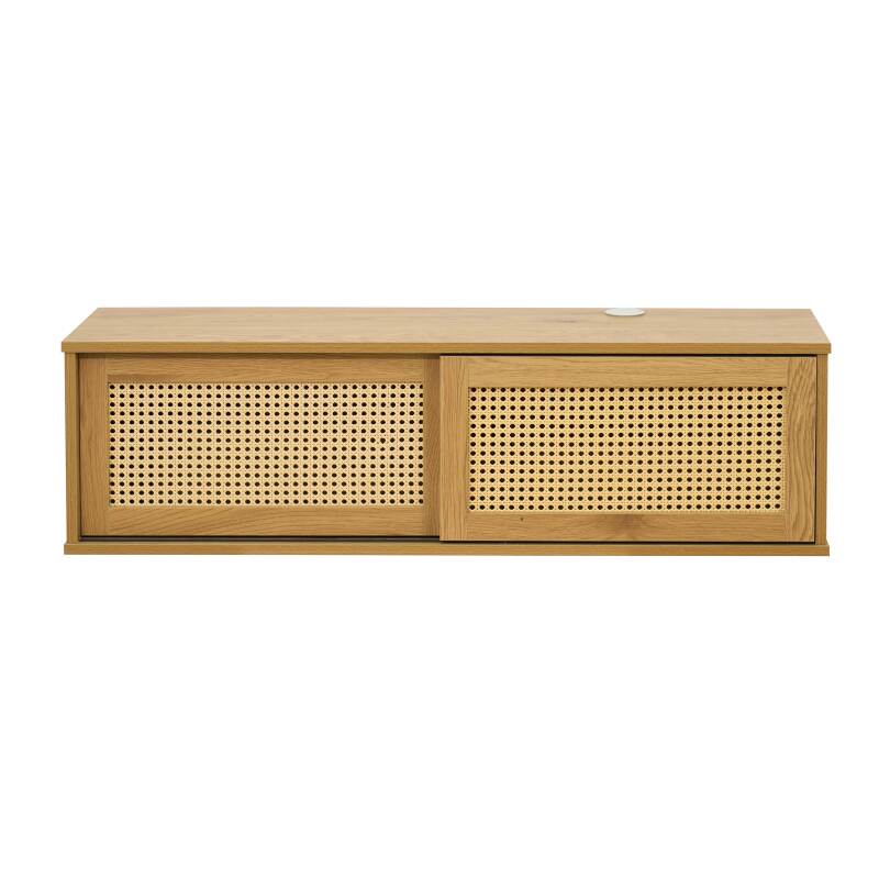 Hängendes TV-Möbel, heller Holzoptik,108 cm, Bohème-Stil