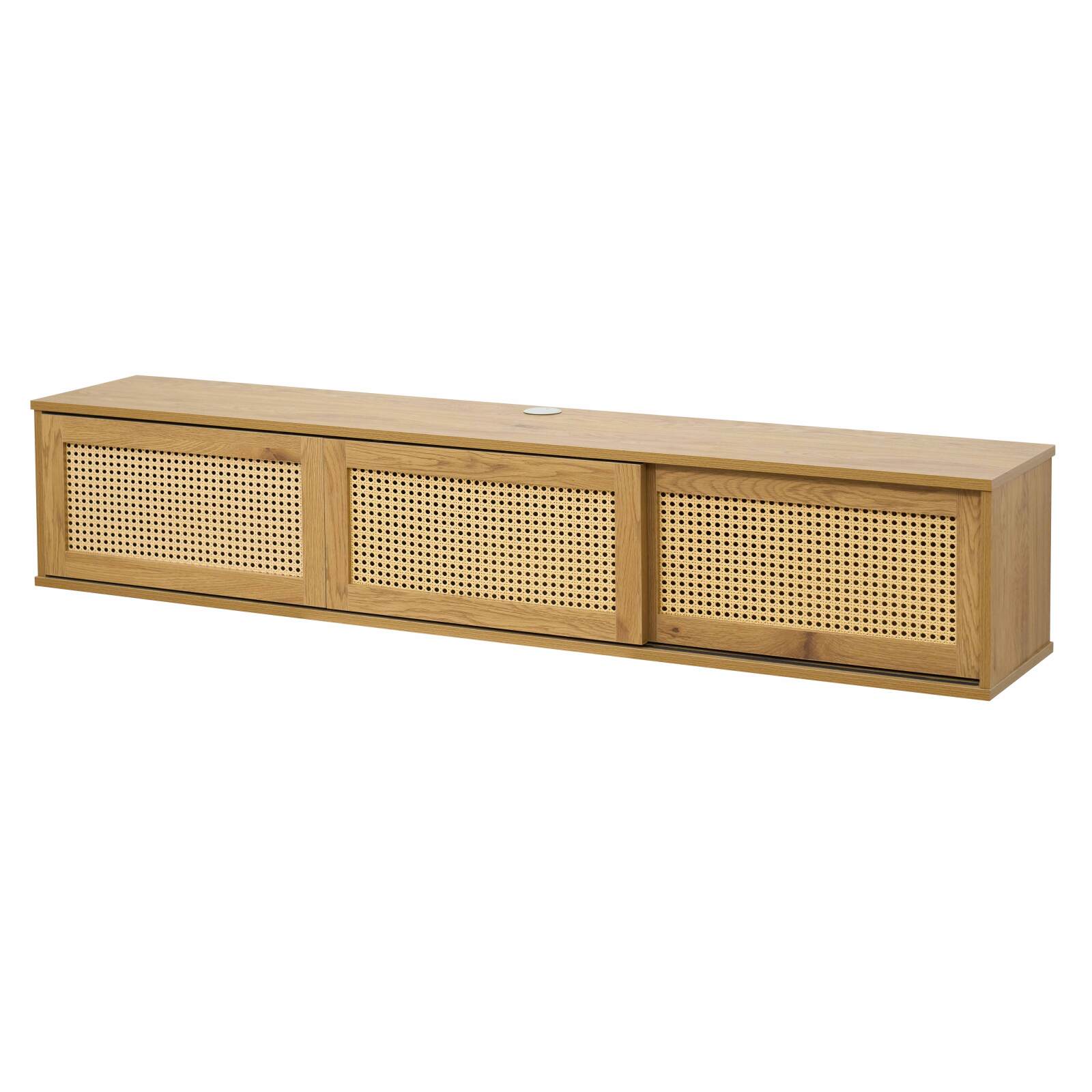 Hängendes TV-Möbel, heller Holzoptik,160 cm, Bohème-Stil