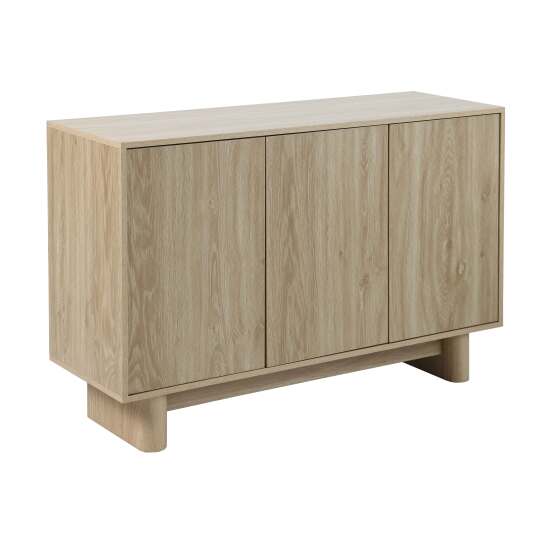 Sideboard in Holzoptik, 3 Türen, 120 cm, skandinavischer Stil | Oviala