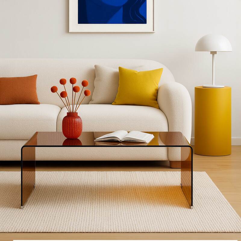 Couchtisch rechteckig, aus gehärtetem Glas, 110x50 cm (5/6)