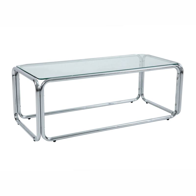 Couchtisch rechteckig, aus gehärtetem Glas, 110x50 cm