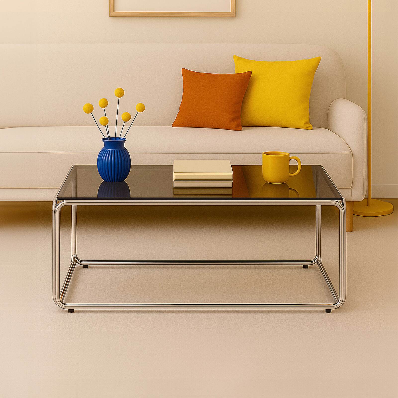 Couchtisch rechteckig, aus gehärtetem Glas, 110x50 cm