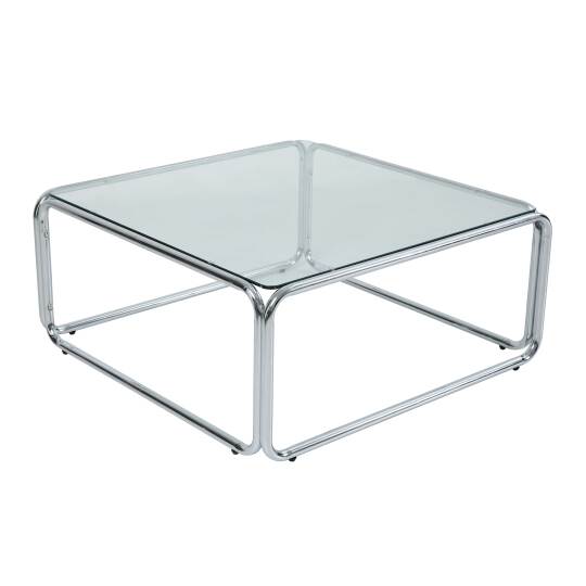 Couchtisch quadratisch, aus gehärtetem Glas, 90x90 cm | Oviala