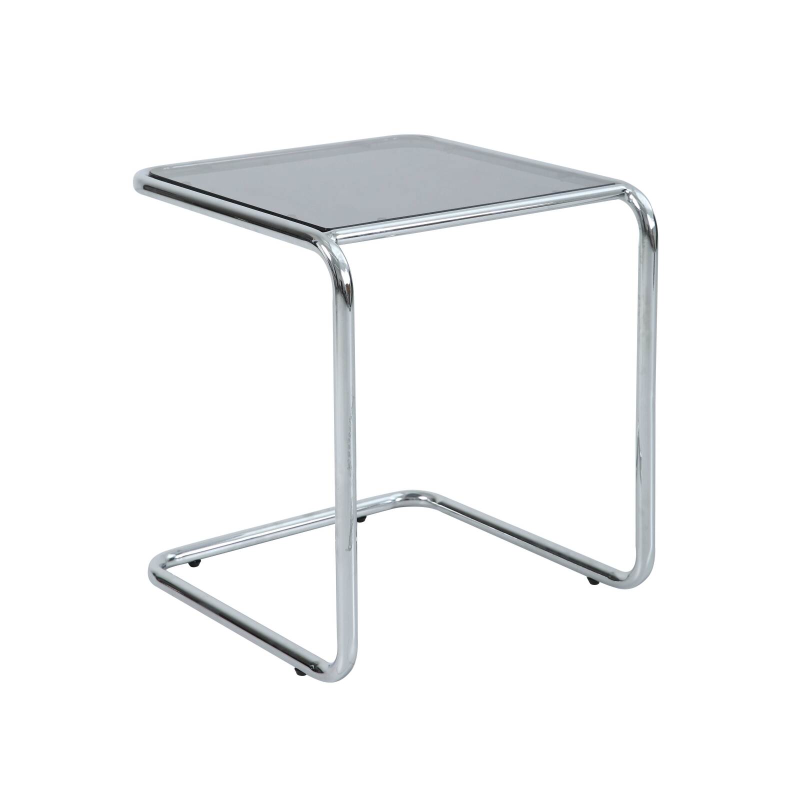 Beistelltisch quadratisch, aus gehärtetem Glas, 50x46 cm