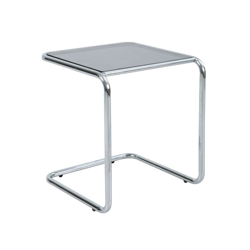 Beistelltisch quadratisch, aus gehärtetem Glas, 50x46 cm
