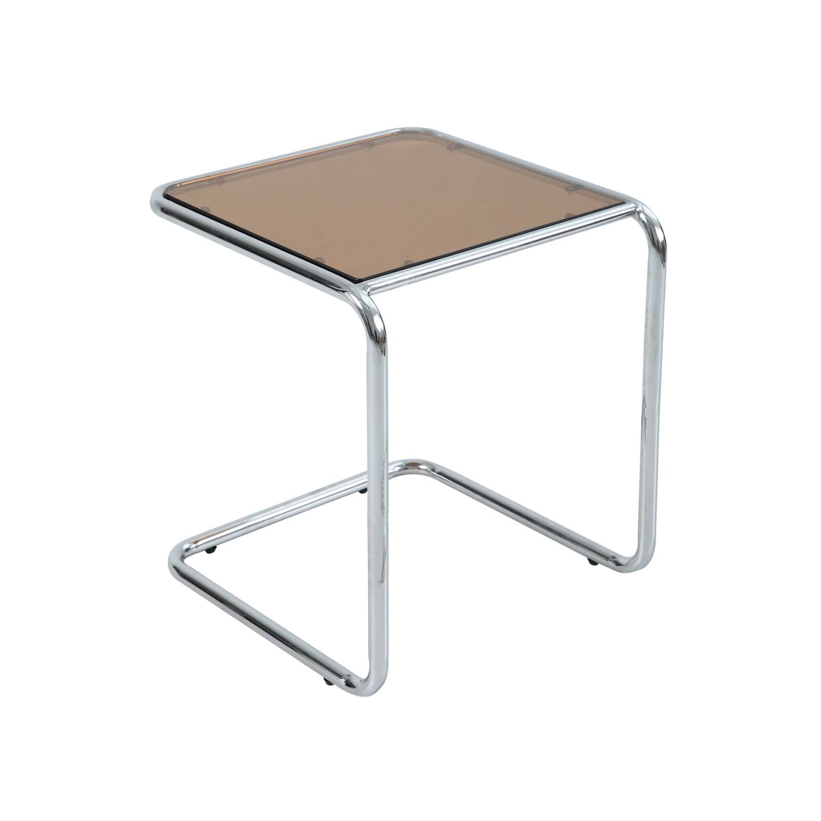 Beistelltisch quadratisch, aus gehärtetem Glas, 50x46 cm