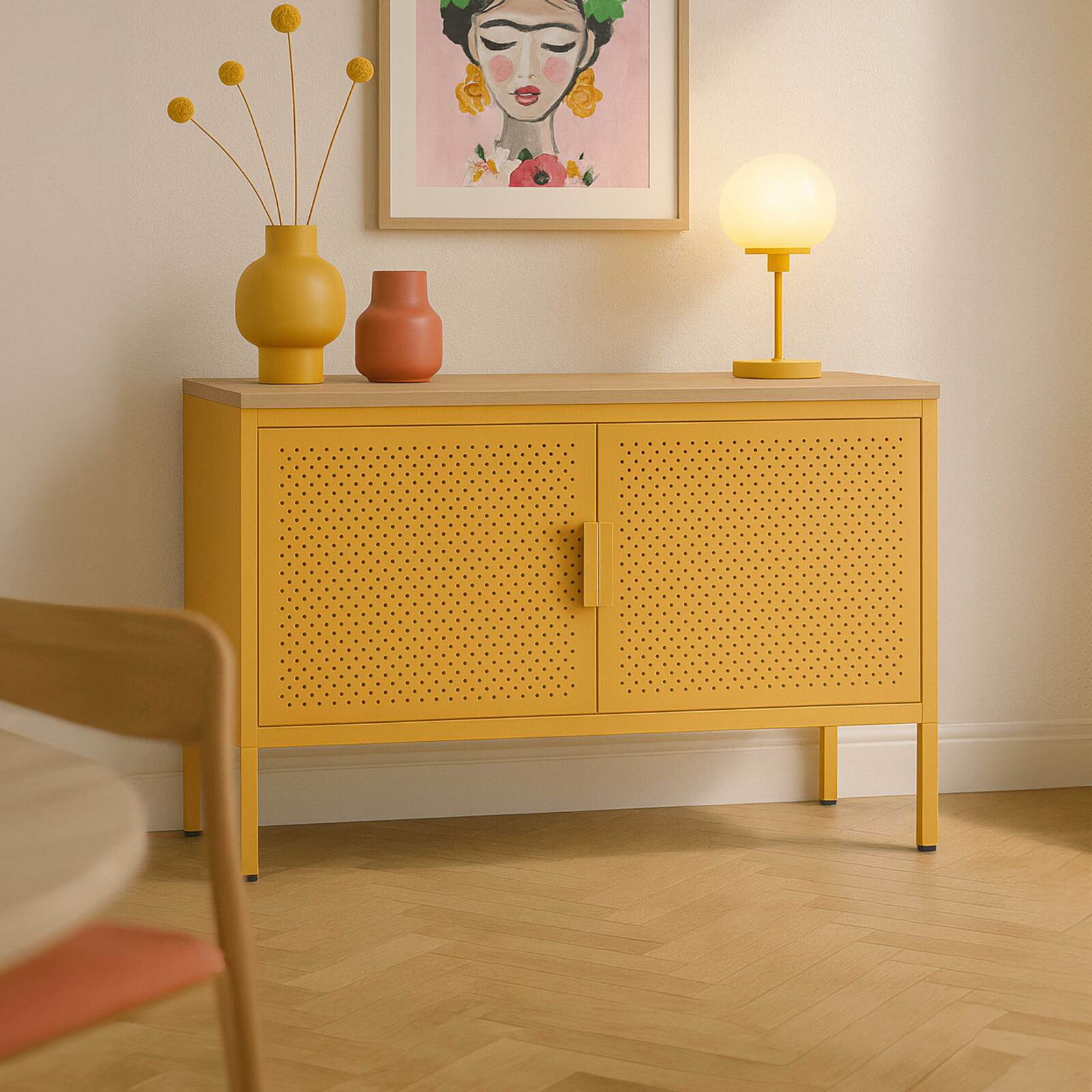 Büfett aus Metall, 2 Türen, 100 cm