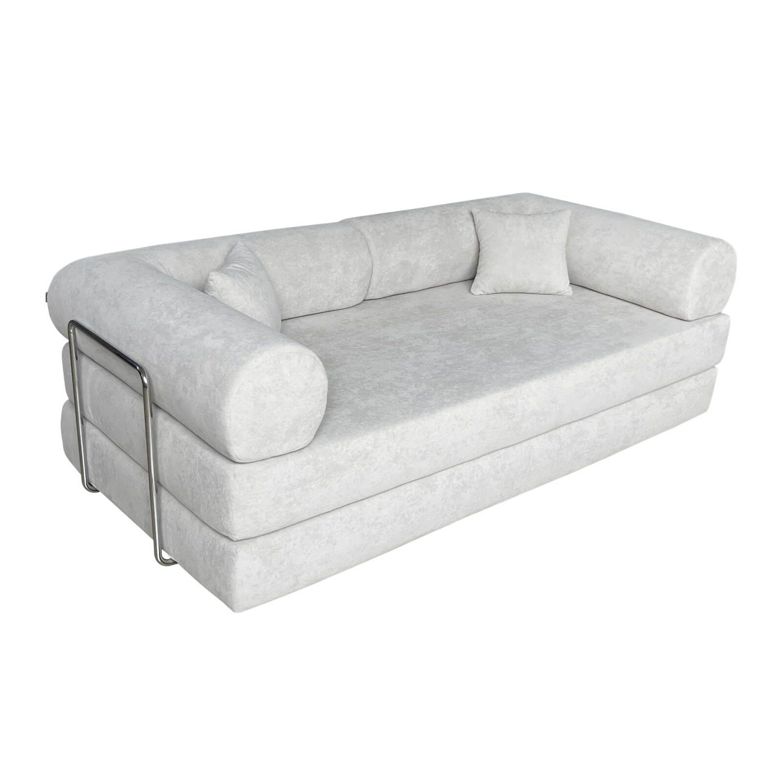 Schlafsofa 2-Sitzer-aus Stoff mit Kissen