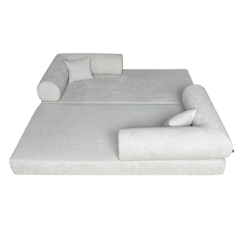 Schlafsofa 2-Sitzer-aus Stoff mit Kissen