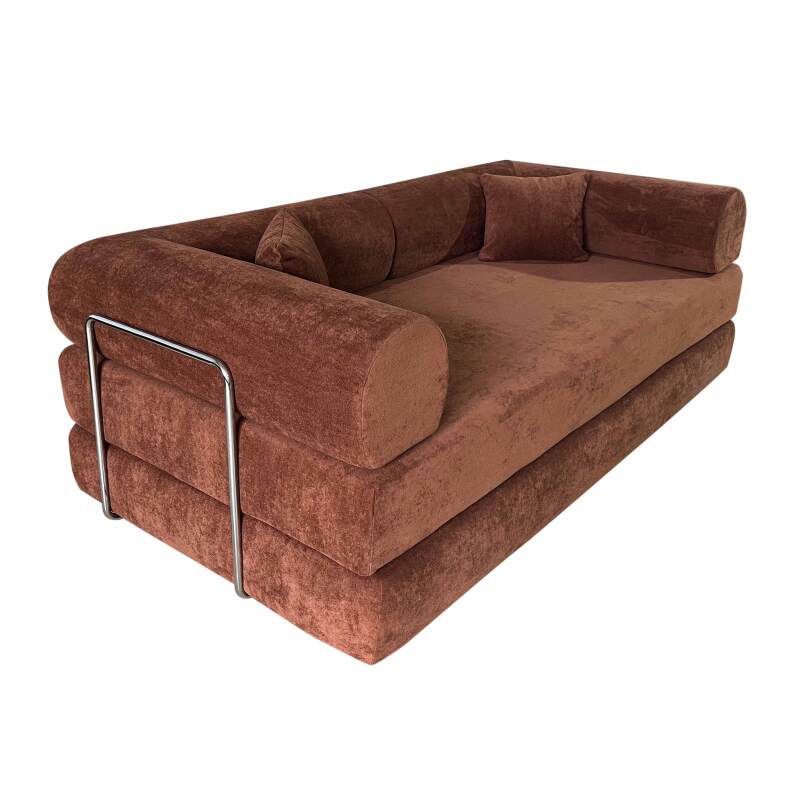 Schlafsofa 2-Sitzer-aus Stoff mit Kissen