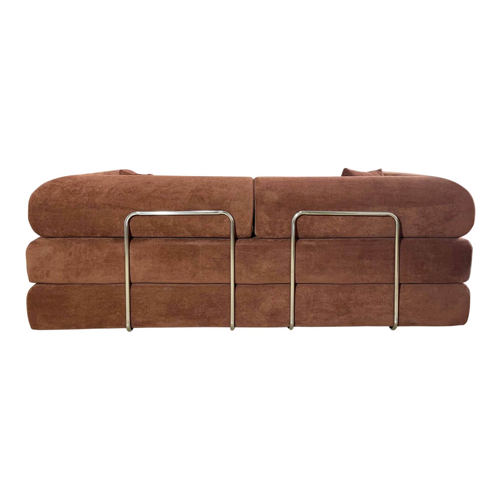 Schlafsofa 2-Sitzer-aus Stoff mit Kissen