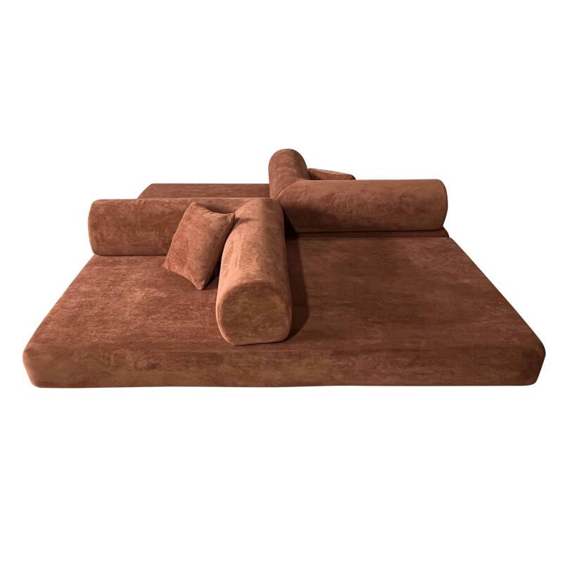 Schlafsofa 2-Sitzer-aus Stoff mit Kissen