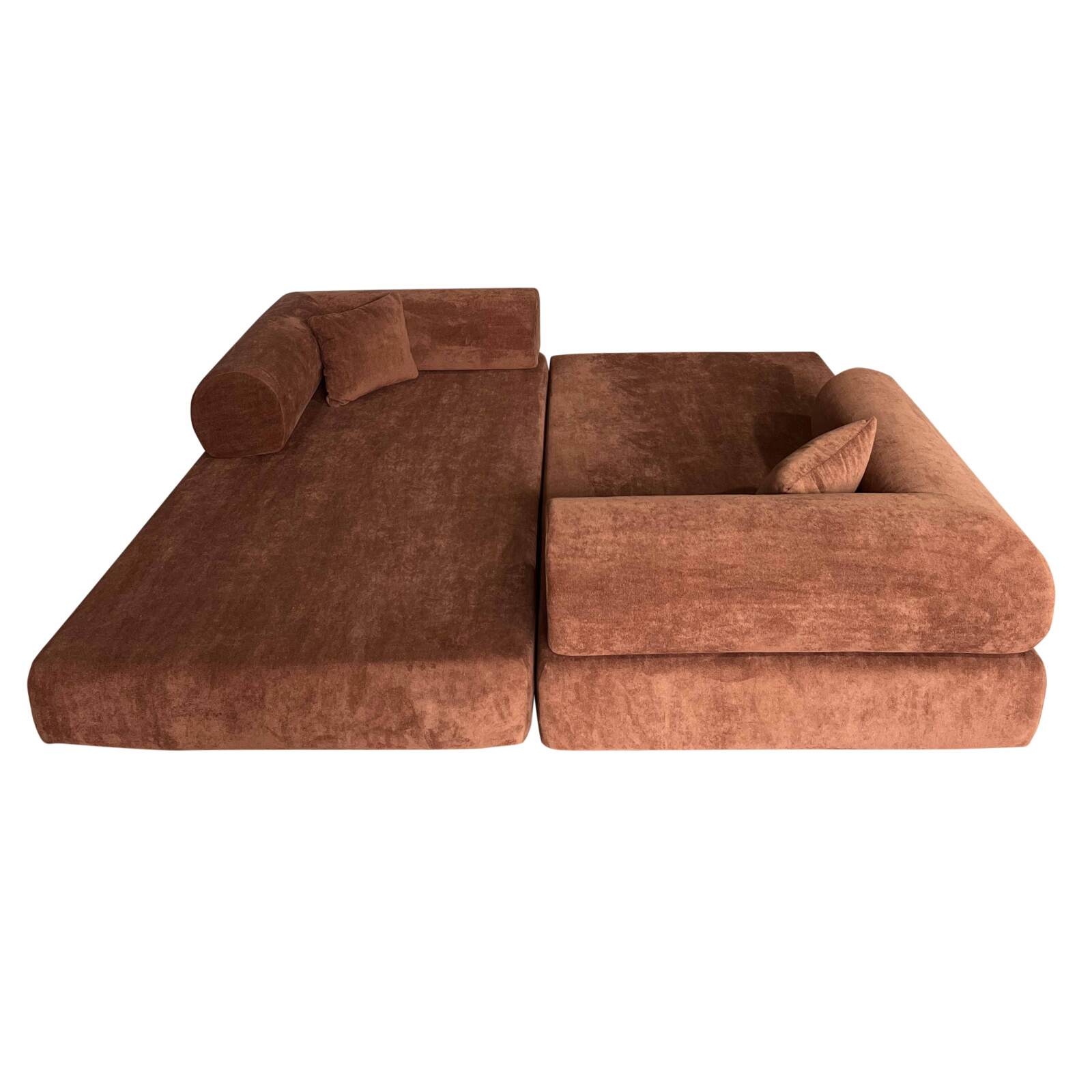 Schlafsofa 2-Sitzer-aus Stoff mit Kissen