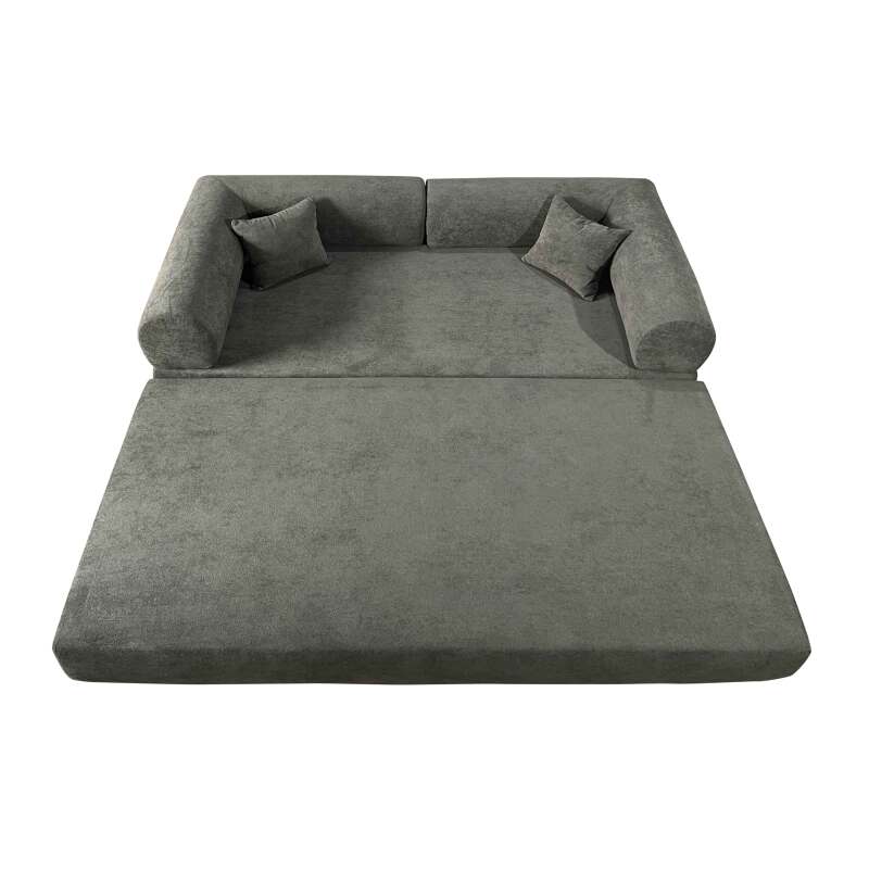 Schlafsofa 2-Sitzer-aus Stoff mit Kissen (5/7)