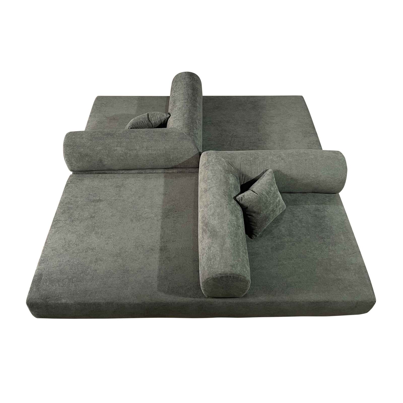 Schlafsofa 2-Sitzer-aus Stoff mit Kissen