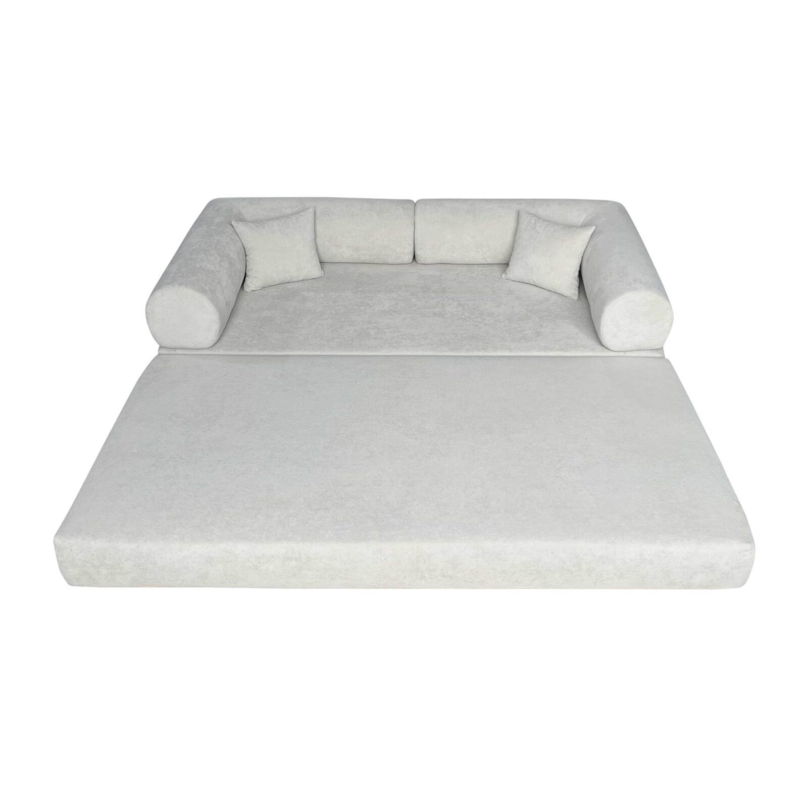 Schlafsofa 2-Sitzer-aus Stoff mit Kissen