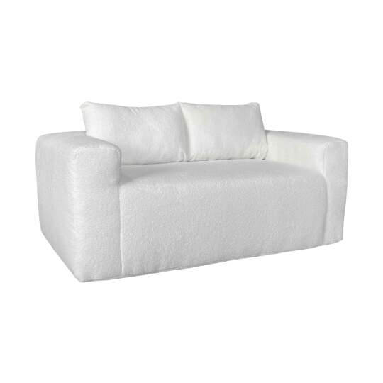 Sofa 2-Sitzer aus Frotteestoff mit Kissen | Oviala