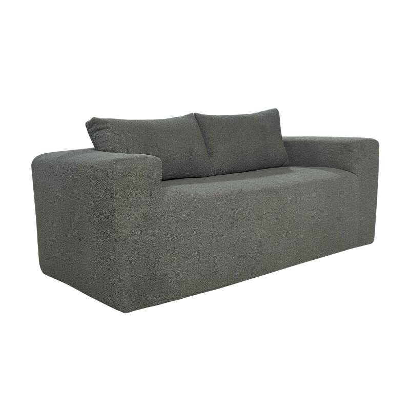 Sofa 2-Sitzer aus Frotteestoff mit Kissen