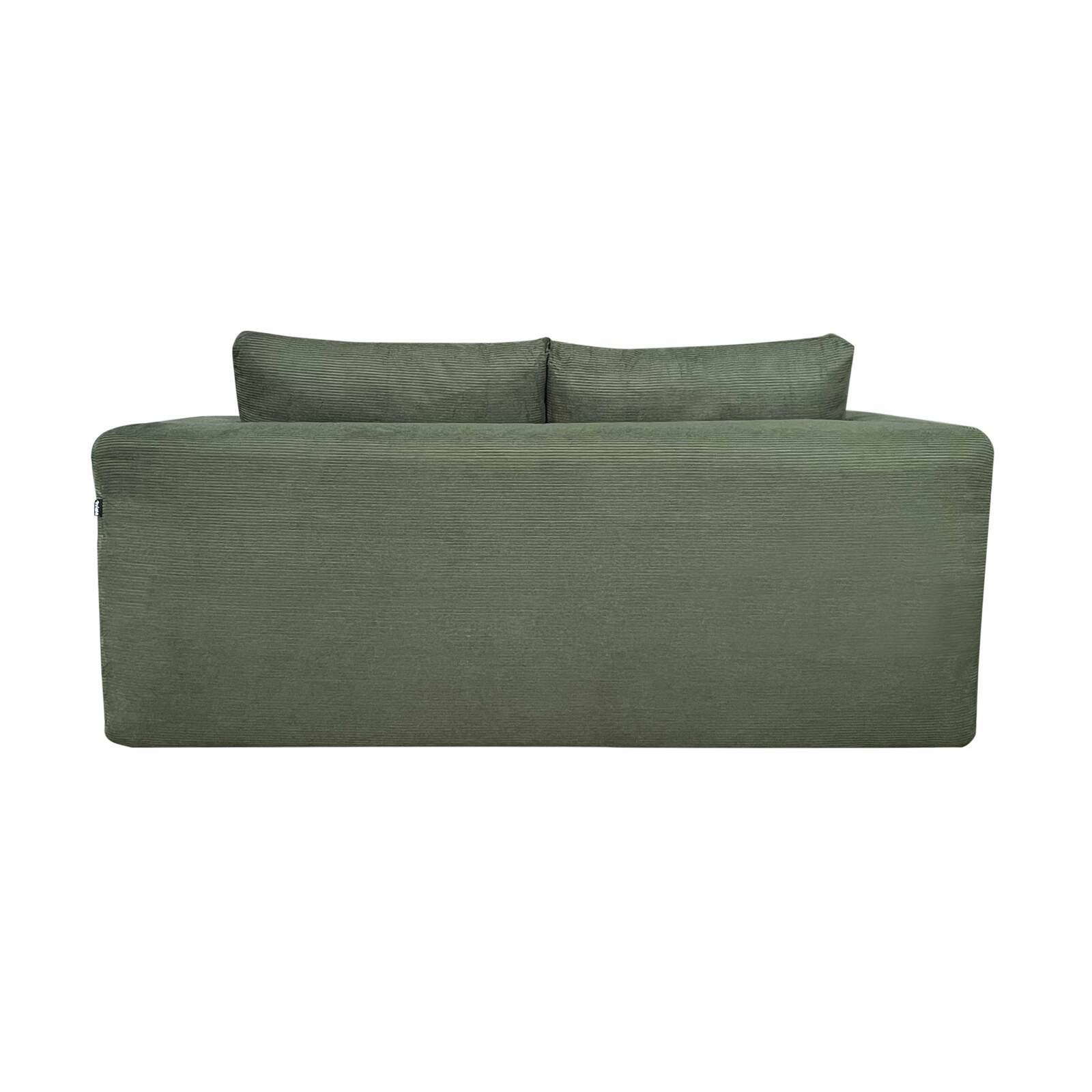 Sofa 2-Sitzer aus geripptem Stoff mit Kissen