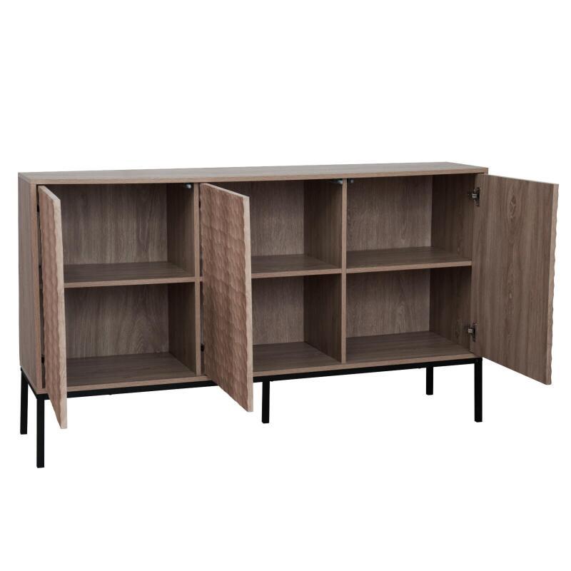 Büfett Holzoptik, 3 Türen, 147 cm (4/8)