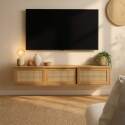 Hängendes TV-Möbel, heller Holzoptik,160 cm, Bohème-Stil