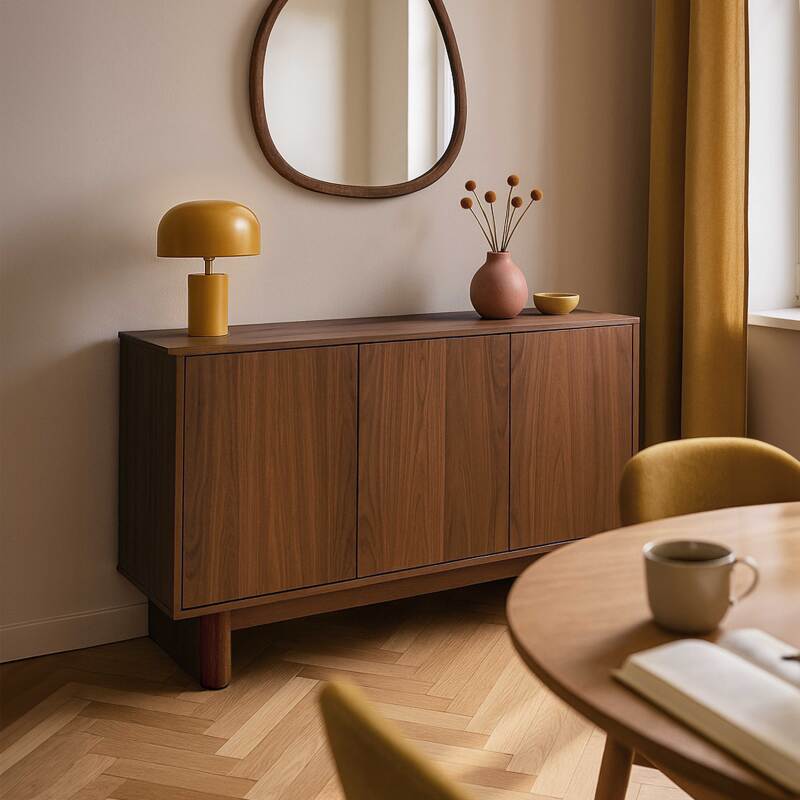 Büfett Holzoptik, Skandinavisches,  3 Türen,120 cm 