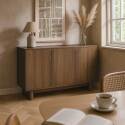 Büfett Holzoptik, Skandinavisches,  3 Türen,120 cm 