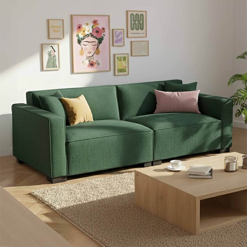 Sofa 3-Sitzer aus Cord mit Kissen