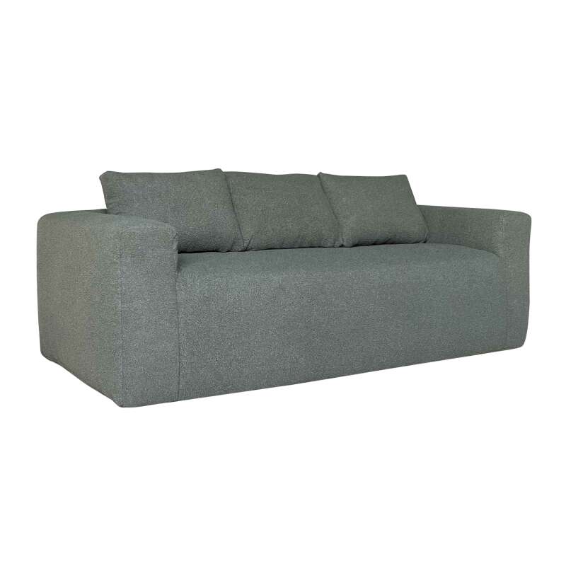 Sofa 3-Sitzer aus Frotteestoff mit Kissen