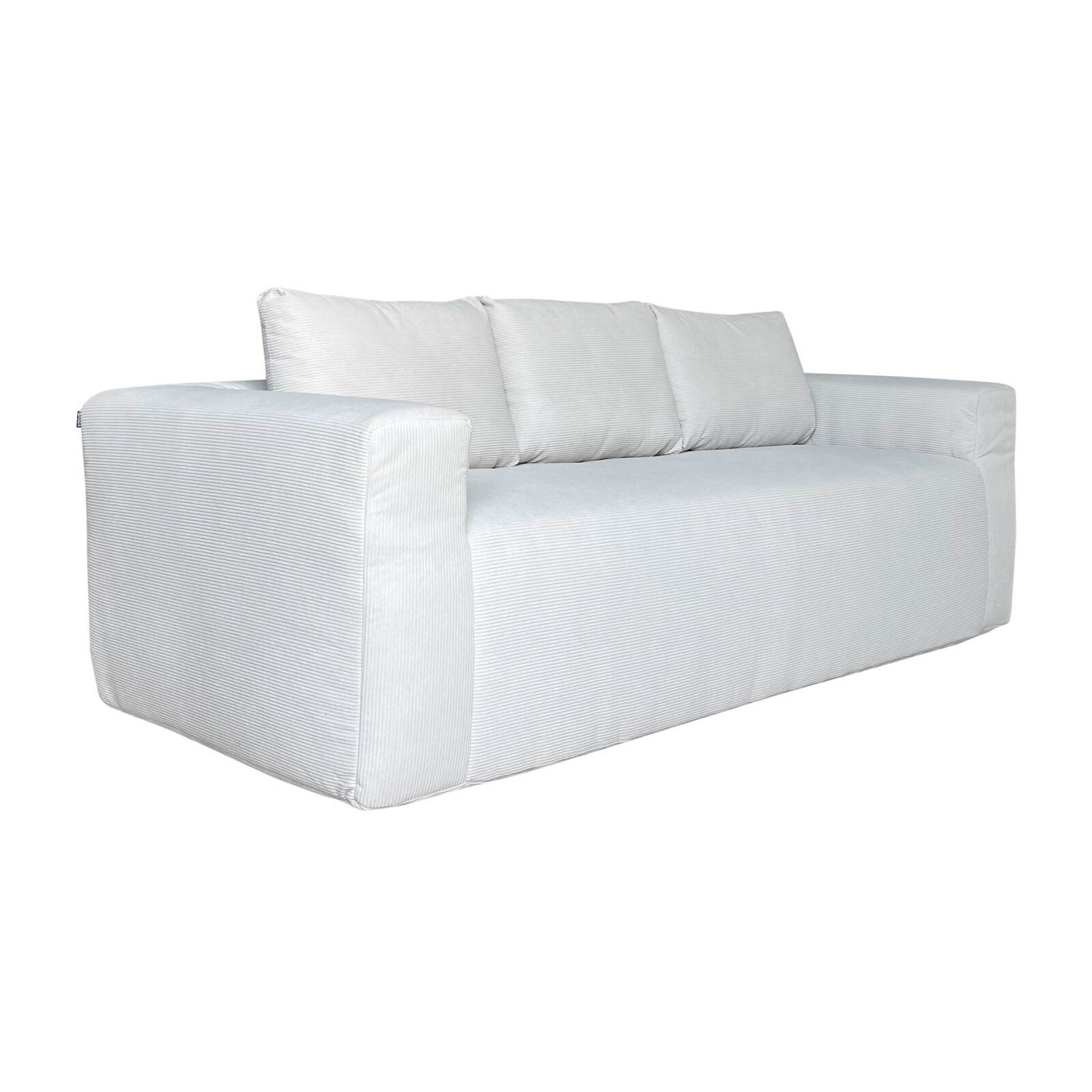 Sofa 3-Sitzer aus geripptem Stoff mit Kissen