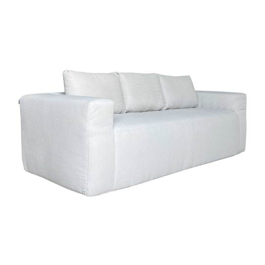 Sofa 3-Sitzer aus geripptem Stoff mit Kissen | Oviala