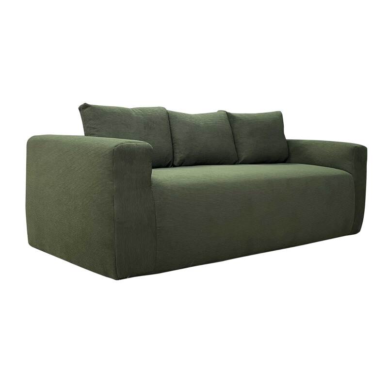 Sofa 3-Sitzer aus geripptem Stoff mit Kissen