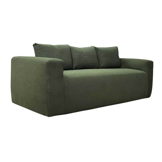 Sofa 3-Sitzer aus geripptem Stoff mit Kissen