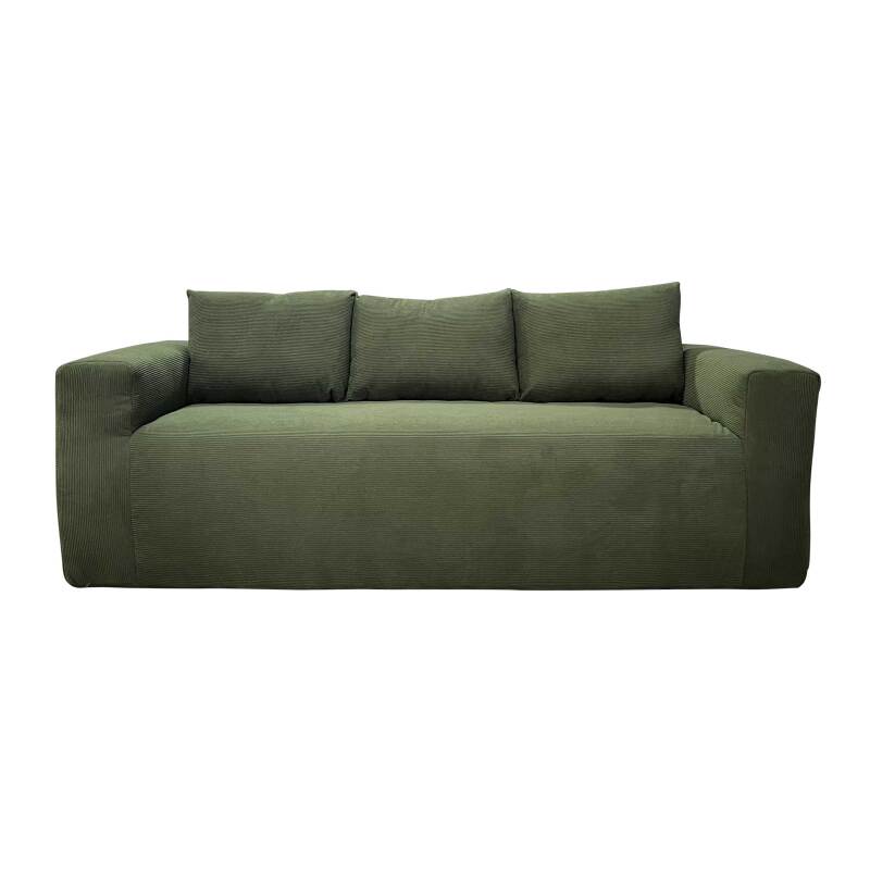 Sofa 3-Sitzer aus geripptem Stoff mit Kissen