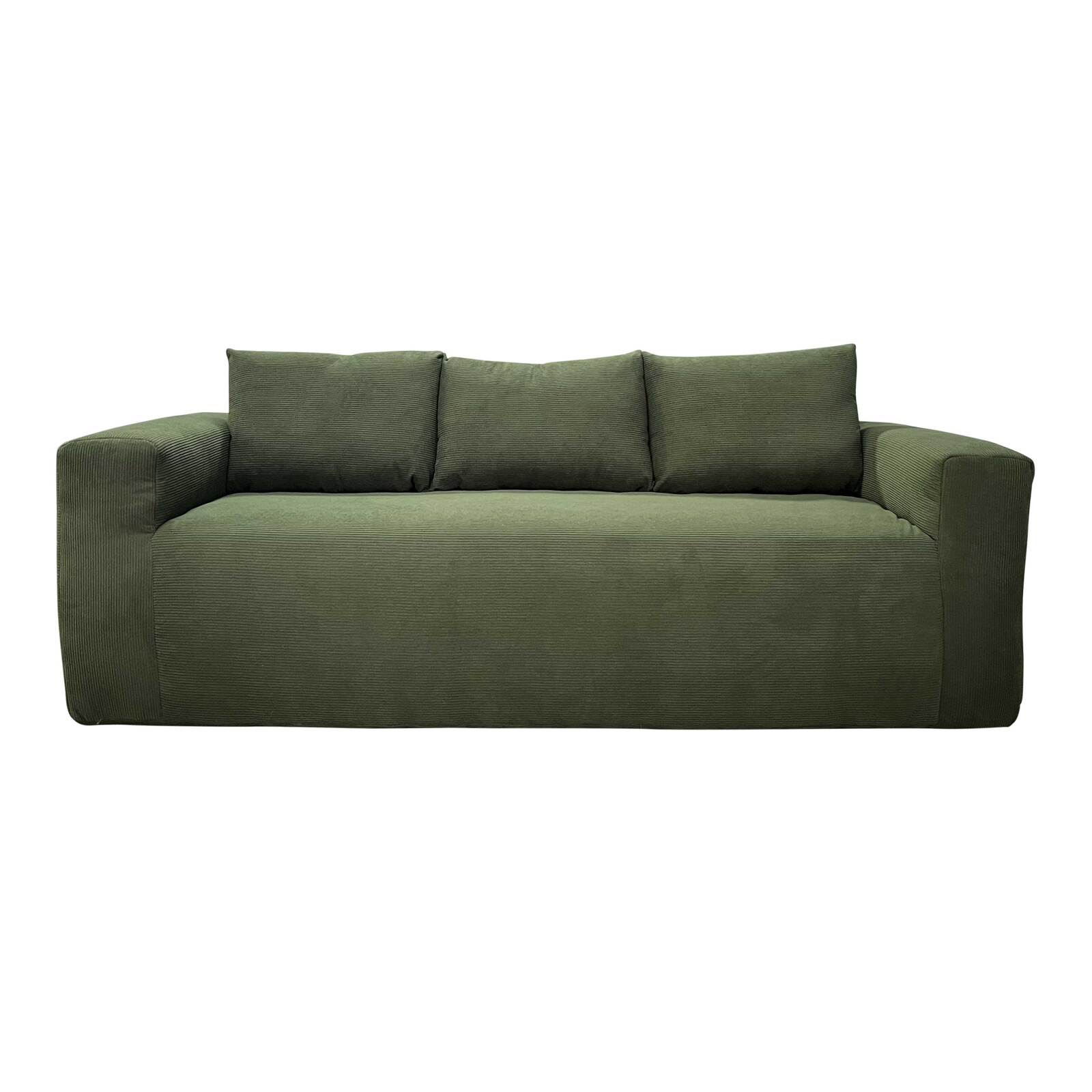 Sofa 3-Sitzer aus geripptem Stoff mit Kissen