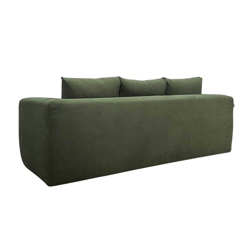 Sofa 3-Sitzer aus geripptem Stoff mit Kissen