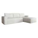 Ecksofa 4-Sitzer aus geripptem stoff mit Chaiselongue links und Kissen