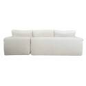 Ecksofa 4-Sitzer aus geripptem stoff mit Chaiselongue links und Kissen