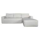 Ecksofa 4-Sitzer aus geripptem stoff mit Chaiselongue links und Kissen