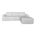 Ecksofa 4-Sitzer aus Frottee stoff mit Chaiselongue links und Kissen