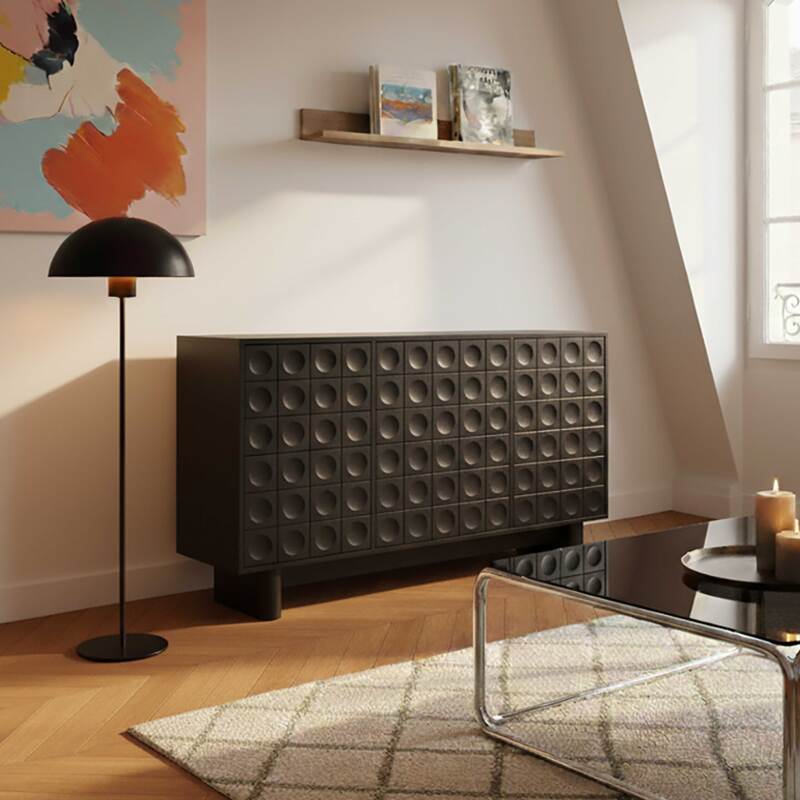 Büffet einfarbig, 3 Türen, 124 cm