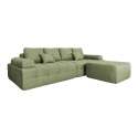 Sofa 4-Sitzer-aus Stoff mit Hocker und Kissen