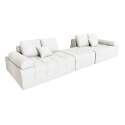 Sofa 4-Sitzer-aus Stoff mit Hocker und Kissen