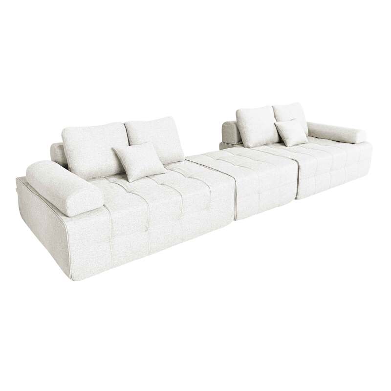 Sofa 4-Sitzer-aus Stoff mit Hocker und Kissen (2/8)